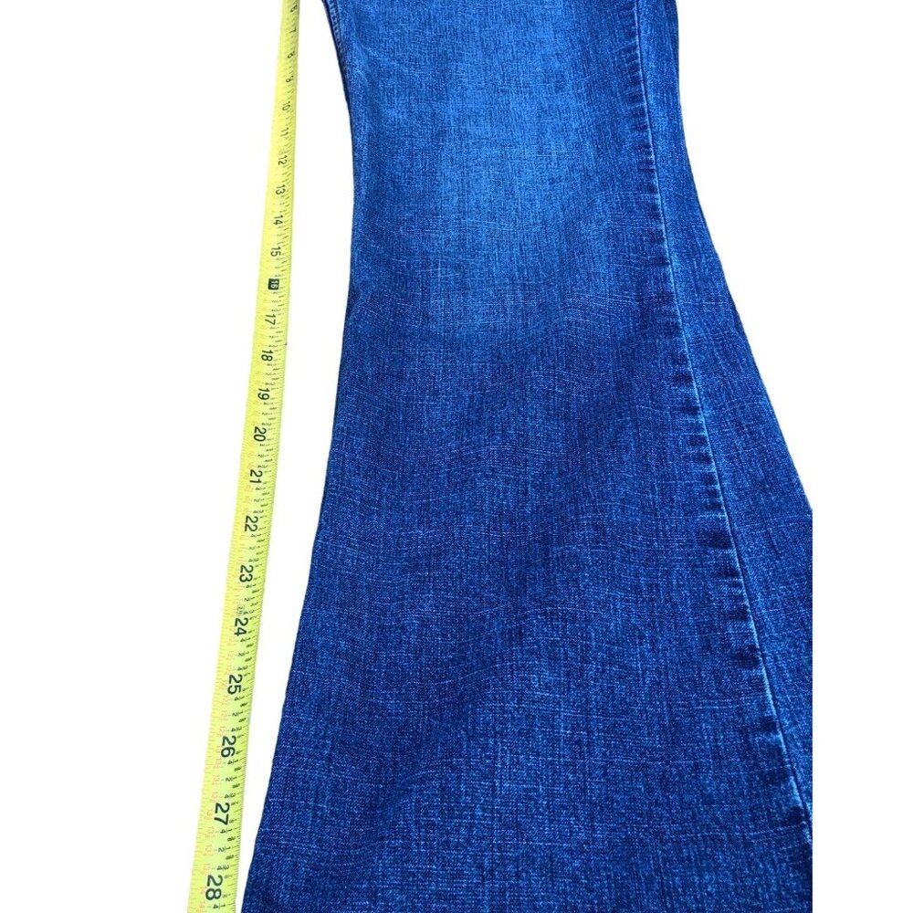 Levis Jeans Blue Stretch Low Rise Waistband Y2K Flare No Back Pockets Womens 8 - Picture 9 of 9